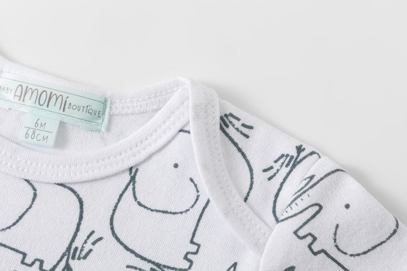 Σετ Βρεφικά Φορμάκια Elephants Mint