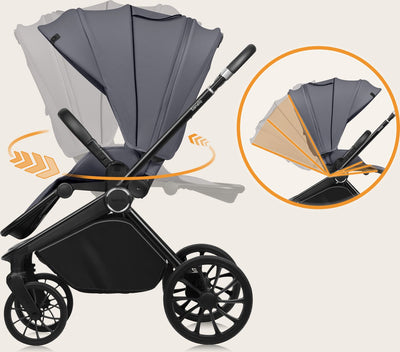 Βρεφικό Καρότσι Mika Plus Gray Stone Lionelo