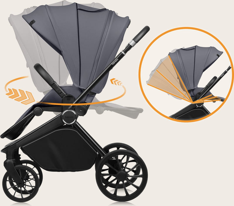 Βρεφικό Καρότσι Mika Plus Gray Stone Lionelo