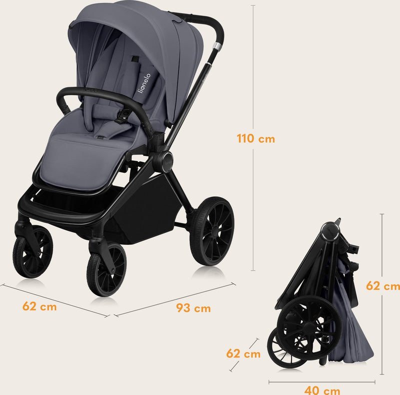 Βρεφικό Καρότσι Mika Plus Gray Stone Lionelo