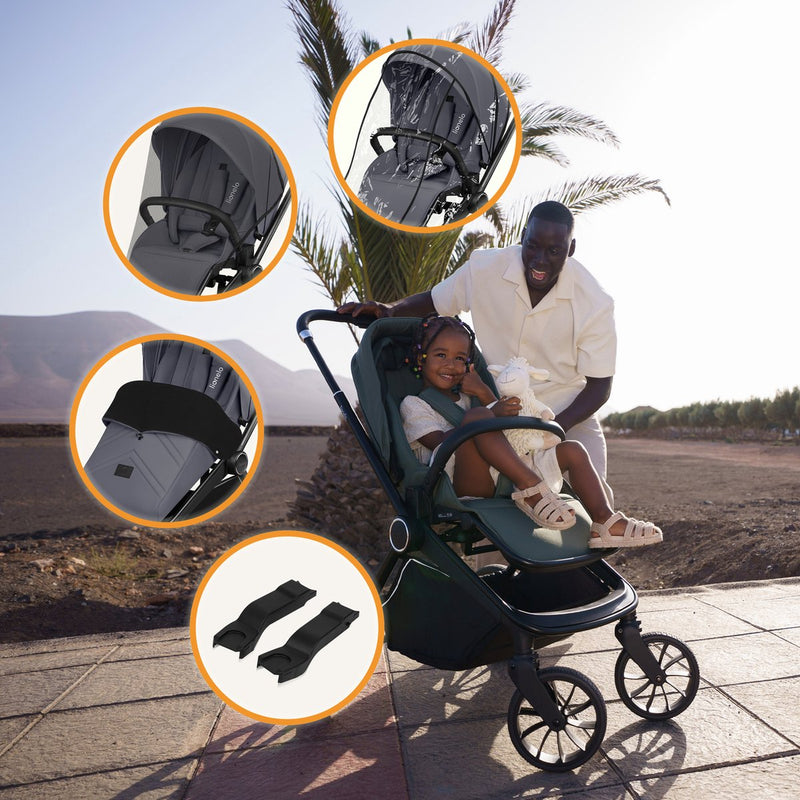 Βρεφικό Καρότσι Mika Plus Green Olive Lionelo