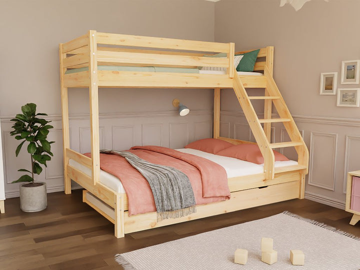 Κουκέτα ARARAT 3 Ατόμων με Σκάλα 90x200/140x200cm - 10% Έκπτωση Στο Στρώμα