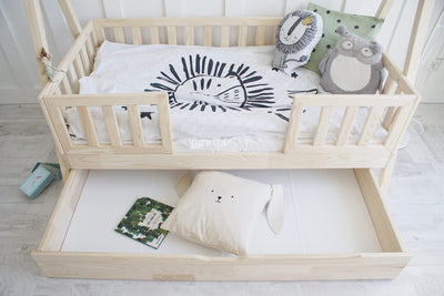 Παιδικό Κρεβάτι Tipi Duo Plus Από Φυσικό Ξύλο 190x90cm  Με Αποθηκευτικό χώρο /Δεύτερο Κρεβάτι- 10% Έκπτωση Στο Στρώμα