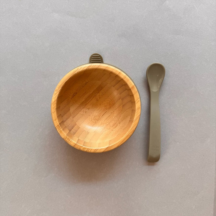 Μπωλ Bamboo με Aντιολισθητική Bάση & Kουτάλι