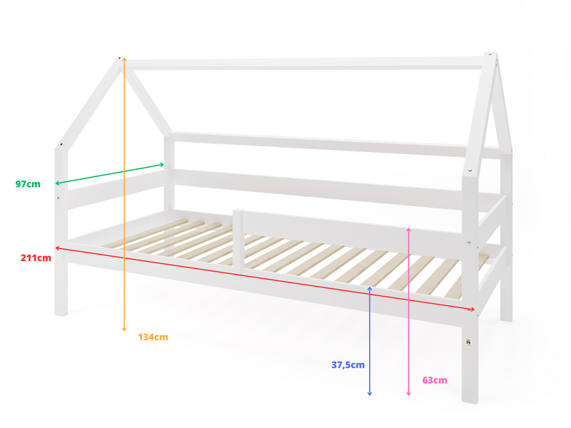 Παιδικό Κρεβάτι Montessori Sole Λευκό 200x90 cm YappyKids