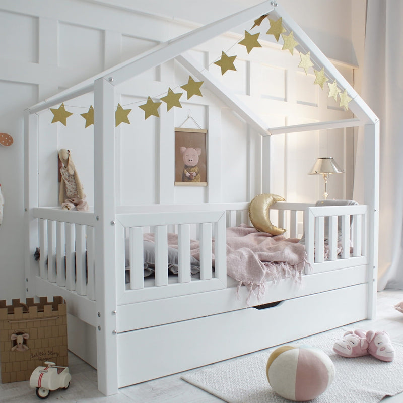 Παιδικό Κρεβάτι Σπιτάκι Housebed Duo Plus Λευκό Με Δεύτερο Κρεβάτι 100x200cm - 10% Έκπτωση Στο Στρώμα