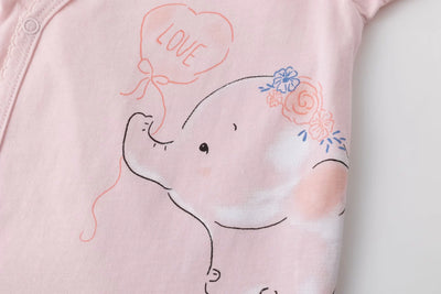 Σετ Βρεφικά Φορμάκια Cute Elephants Pink/ White