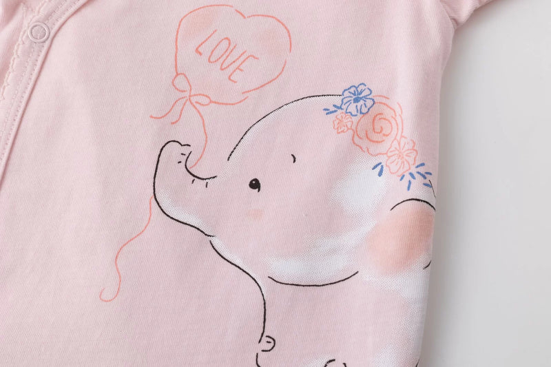 Σετ Βρεφικά Φορμάκια Cute Elephants Pink/ White