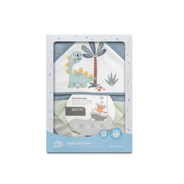 Σετ Μπουρνούζι & Καπέλο Μπάνιου Dino Petrol