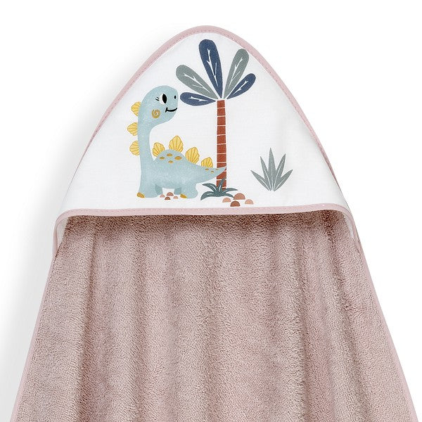 Σετ Μπουρνούζι & Καπέλο Μπάνιου Dino Dark Pink