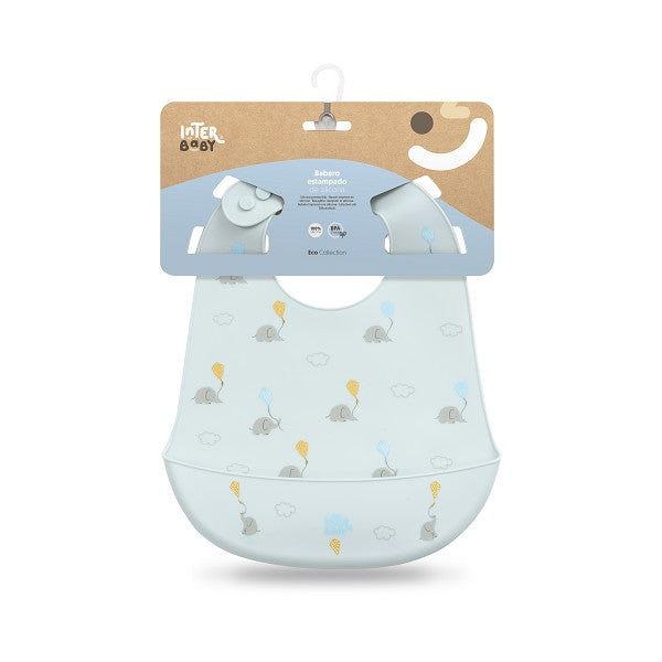 Σαλιάρα Σιλικόνης Elephants Blue