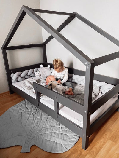 Παιδικό Κρεβάτι Montessori Hytte YappyKids Ανθρακί 160x80 cm - 10% Έκπτωση Στο Στρώμα