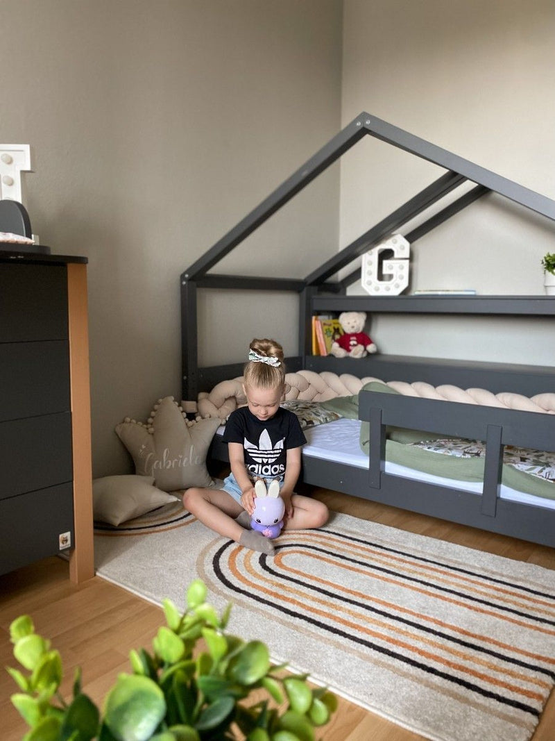 Παιδικό Κρεβάτι Montessori Hytte YappyKids Ανθρακί 160x80 cm - 10% Έκπτωση Στο Στρώμα