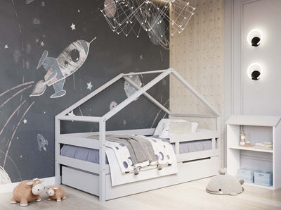 Παιδικό Κρεβάτι Montessori Hytte Plus YappyKids Γκρι 200x90cm - 10% Εκπτωση στο Στρώμα