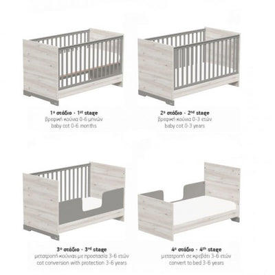 Βρεφικό Κρεβάτι Μετατρεπόμενο Σε Προεφηβικό Alaska 70x140cm