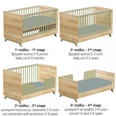 Βρεφικό Κρεβάτι Μετατρεπόμενο Σε Προεφηβικό Rio 70x140cm