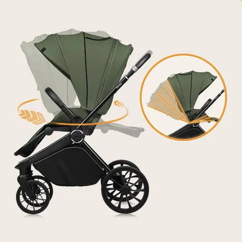 Βρεφικό Καρότσι Mika Plus Green Olive Lionelo