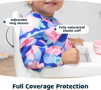 Αδιάβροχη Σαλιάρα-Ποδιά με Μανίκια Floral 6-24m