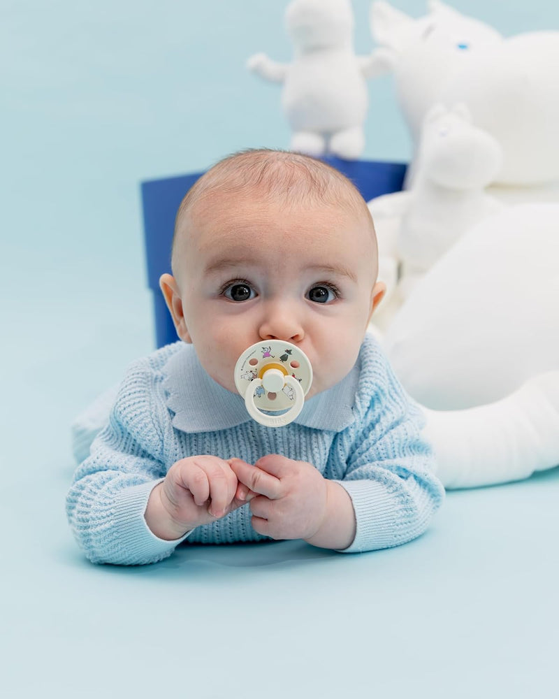 Πιπίλα Moomin Colour Latex Dreaming Baby Pink/ Hush 0-6m 2τμχ