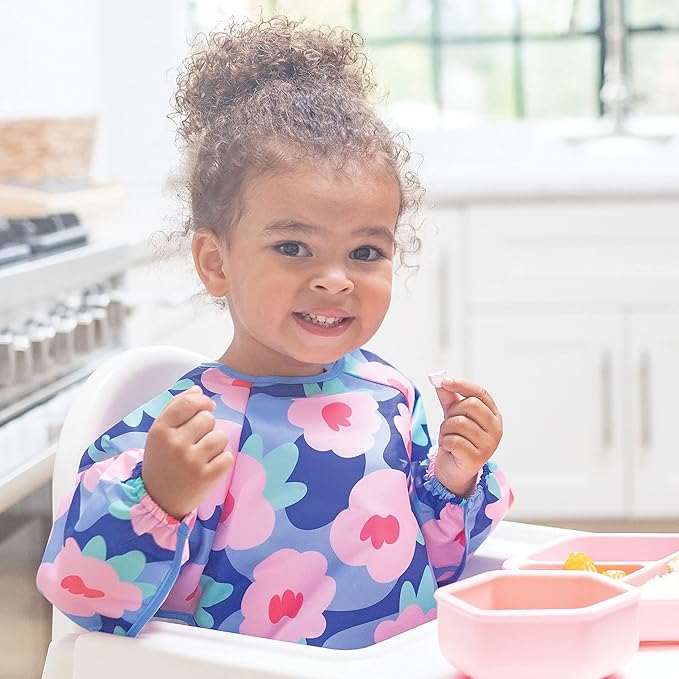 Αδιάβροχη Σαλιάρα-Ποδιά με Μανίκια Floral 6-24m