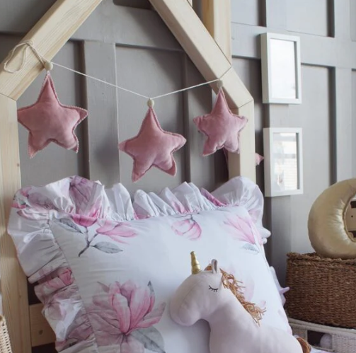 Διακοσμητική Γιρλάντα Stars Velvet Cherry Pink