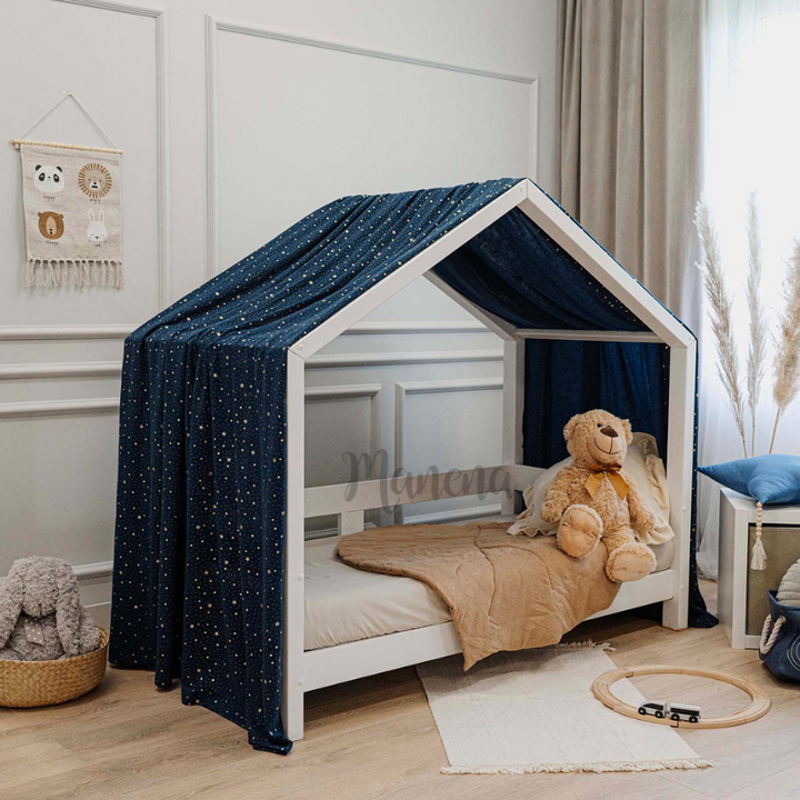 Κουρτίνα Κρεβατιού - Canopy Navy Blue Gold Stars 400cm