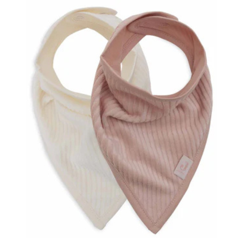 Σαλιάρα Μπαντάνα Velvet Rib Wild Rose/Ivory 2τμχ
