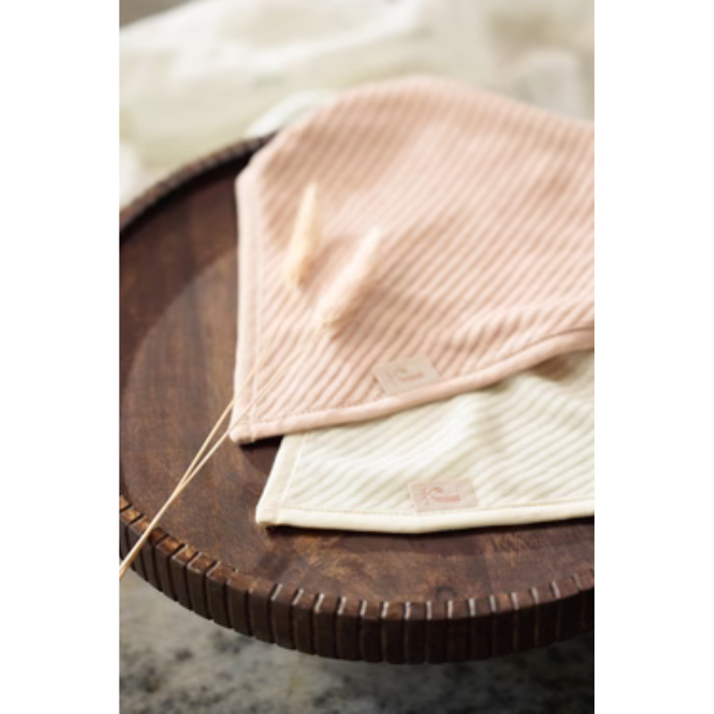 Σαλιάρα Μπαντάνα Velvet Rib Wild Rose/Ivory 2τμχ