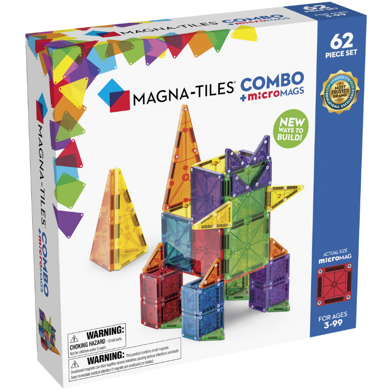 Μαγνητικό Παιχνίδι 62 Κομματιών Combo + Micromags Magna Tiles