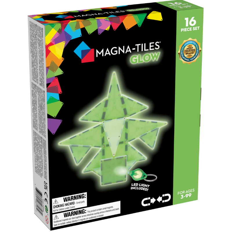 Μαγνητικό Παιχνίδι 16 Κομματιών Glow Magna Tiles