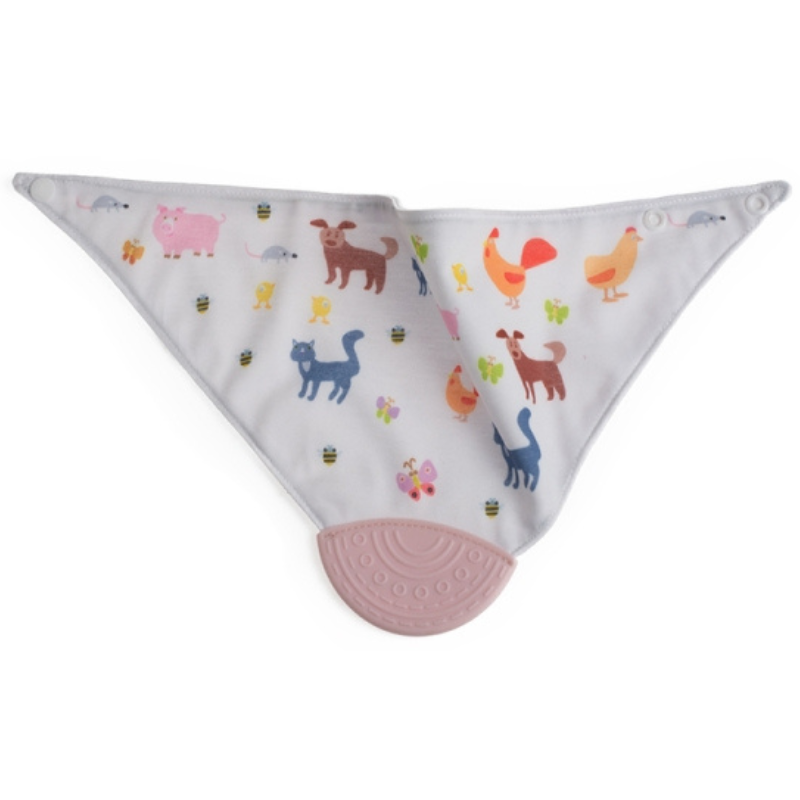 Σαλιάρα Bandana Διπλής Όψης Με Μασητικό Pink