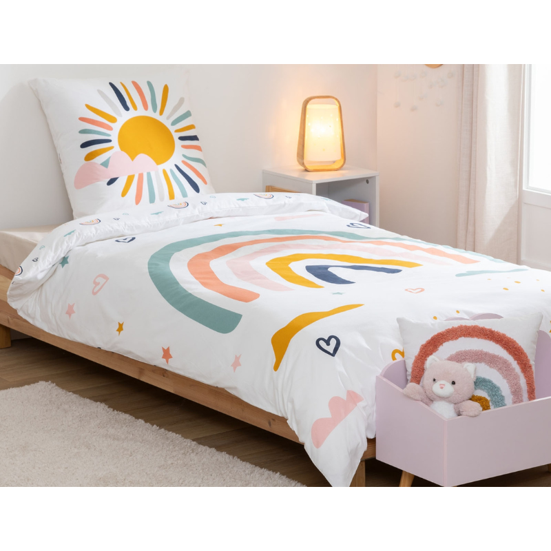 Σετ Μονή Παπλωματοθήκη & Μαξιλαροθήκη Rainbow 140x200cm