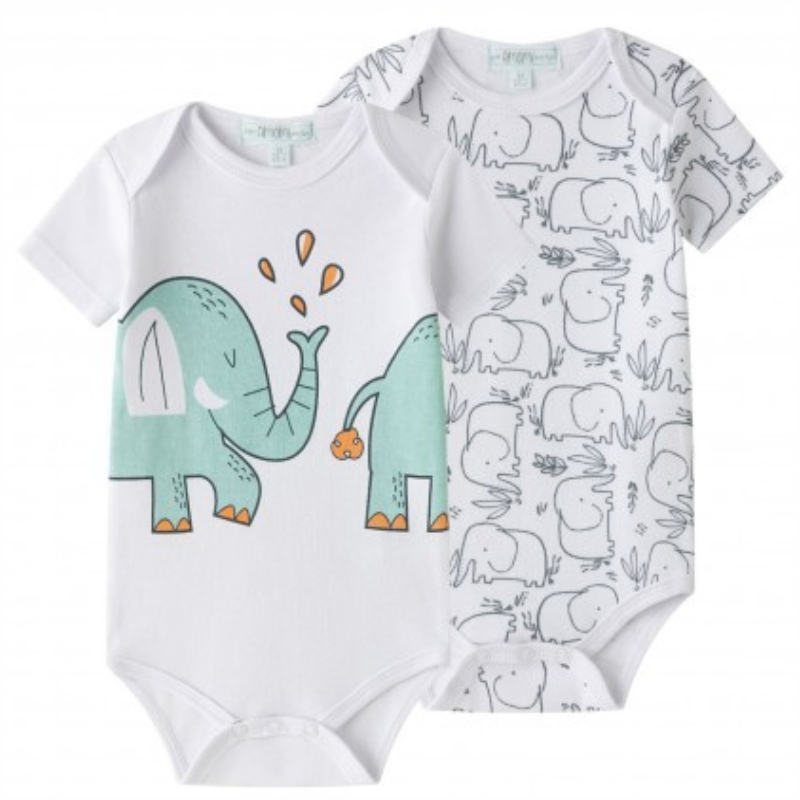 Σετ Βρεφικά Φορμάκια Elephants Mint