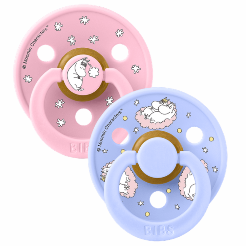 Πιπίλα Moomin Colour Latex Dreaming Baby Pink/ Hush 0-6m 2τμχ