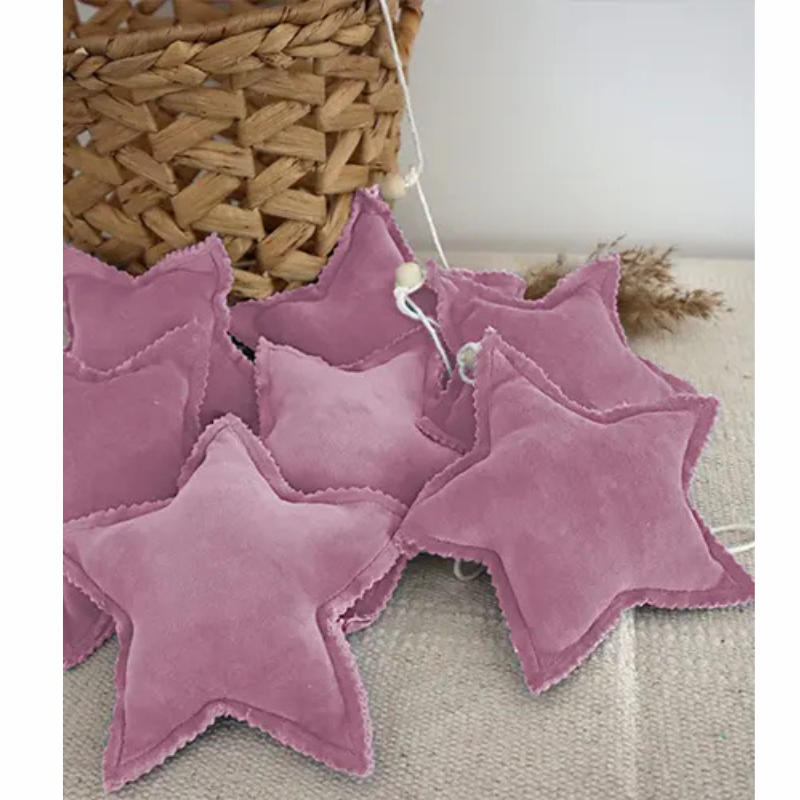 Διακοσμητική Γιρλάντα Stars Velvet Cherry Pink