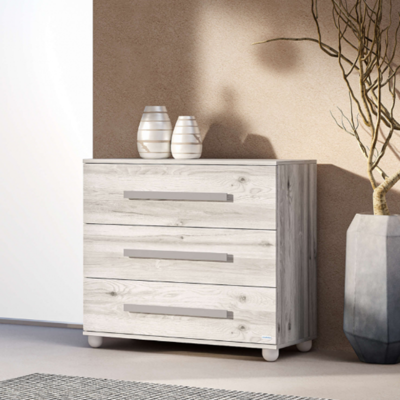 Βρεφική Συρταριέρα Με 3 Συρτάρια Alaska Grey