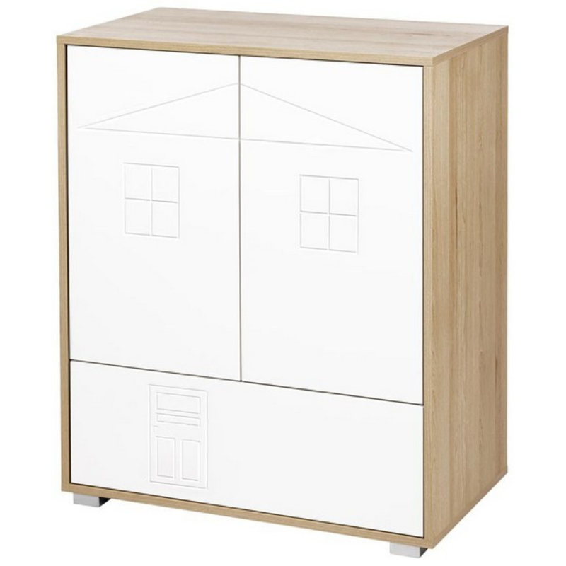 Βρεφική Συρταριέρα Ida Λευκό / Φυσικό Ξύλο