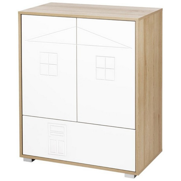 Βρεφική Συρταριέρα Ida Λευκό / Φυσικό Ξύλο