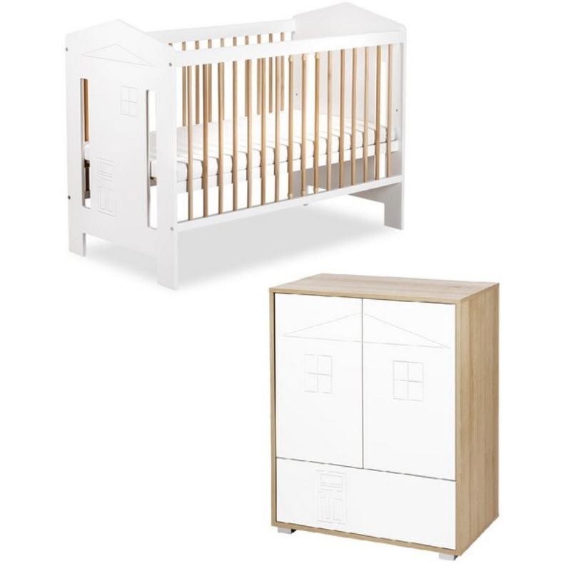 Ολοκληρωμένο Βρεφικό Δωμάτιο Ida Φυσικό Ξύλο / Λευκό 120x60cm