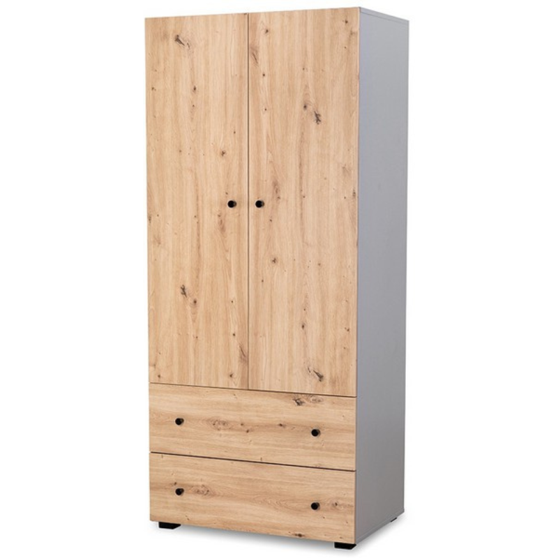 Δίφυλλη Ντουλάπα Paulina Φυσικό Ξύλο/Γκρι