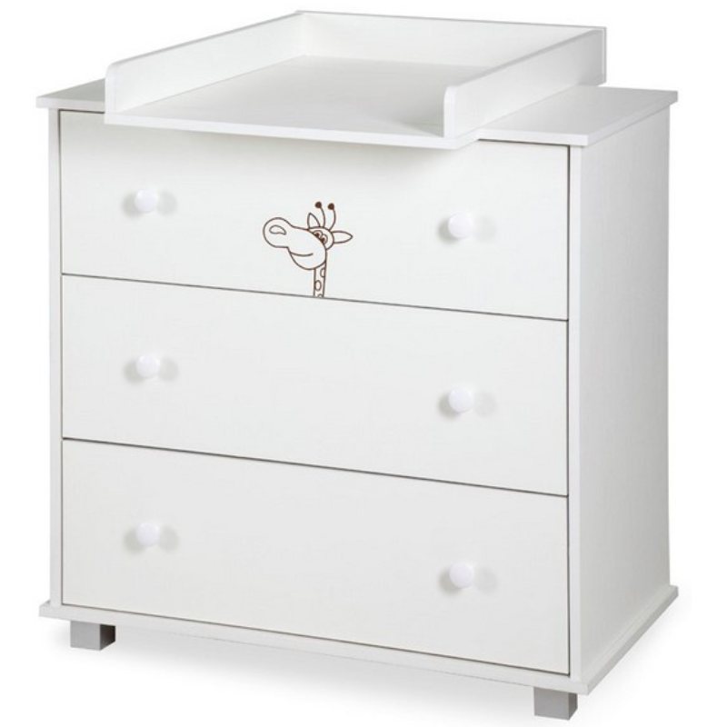 Βρεφική Συρταριέρα Με Αλλαξιέρα Giraffe Λευκό