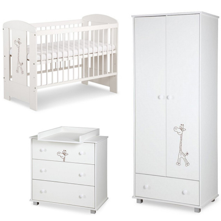 Ολοκληρωμένο Βρεφικό Δωμάτιο Με Ντουλάπα Giraffe Λευκό 120x60cm
