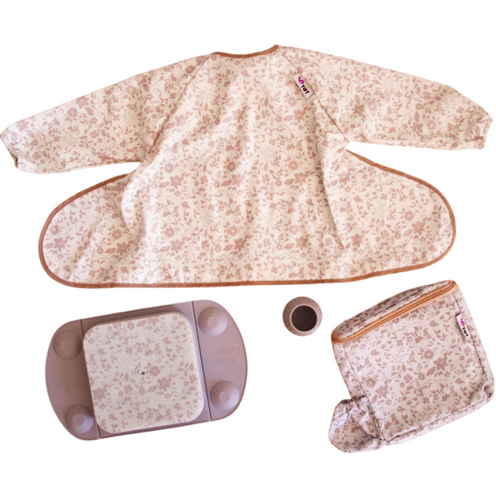 Bundle Fleur De Jardin Rose Cover & Catch με Πιατάκι και Dinky Cup BLW