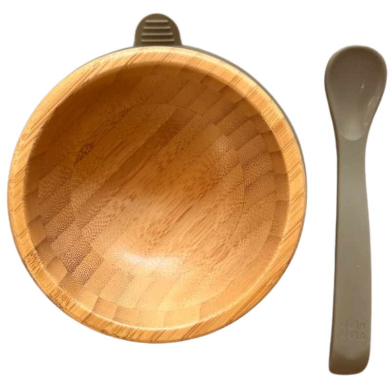 Μπωλ Bamboo με Aντιολισθητική Bάση & Kουτάλι