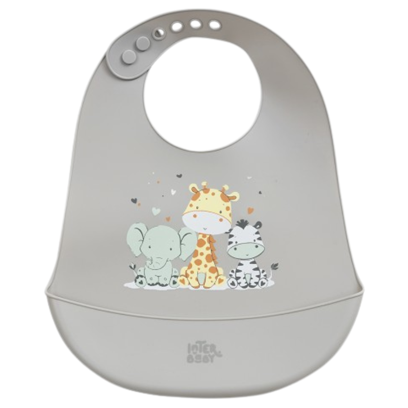 Σαλιάρα Σιλικόνης Tres Amigos Grey