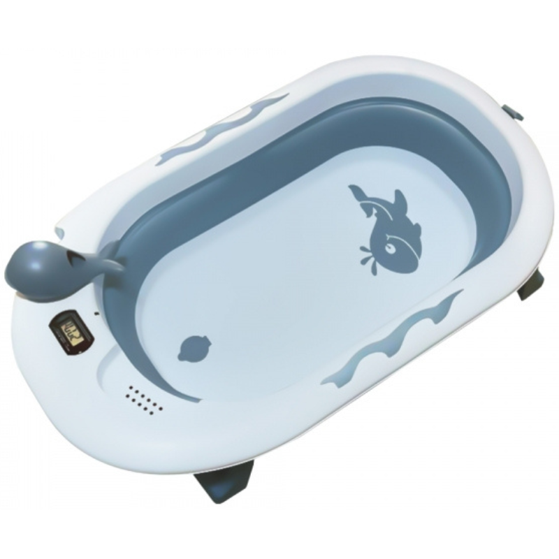 Πτυσσόμενο Μπανάκι Με Θερμόμετρο Whale Blue BebeStars