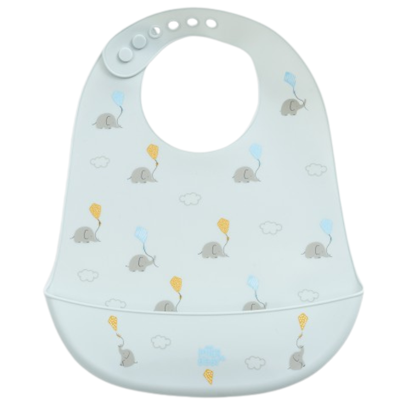 Σαλιάρα Σιλικόνης Elephants Blue