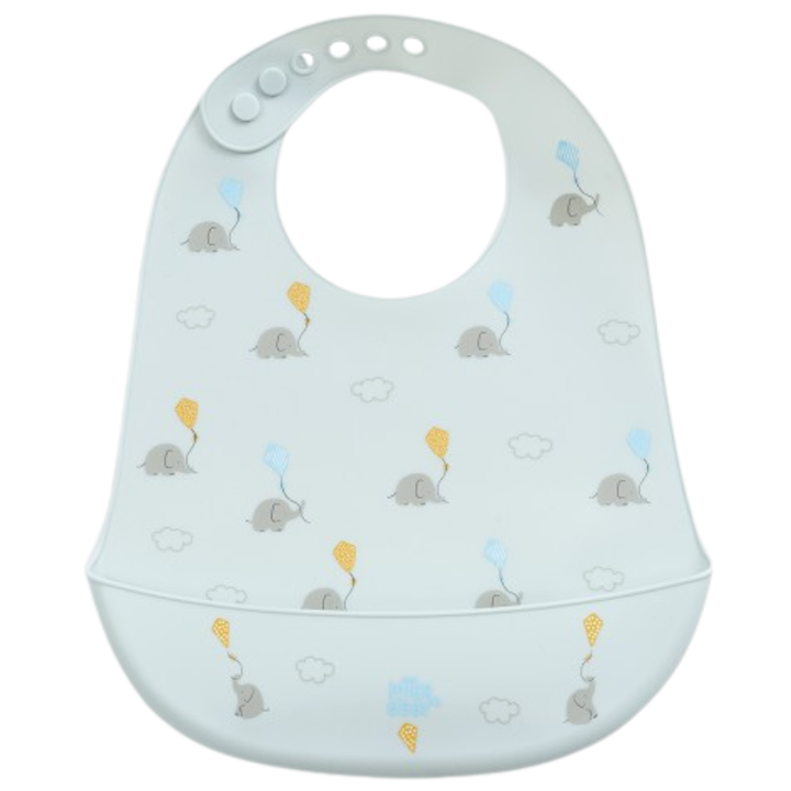 Σαλιάρα Σιλικόνης Elephants Blue