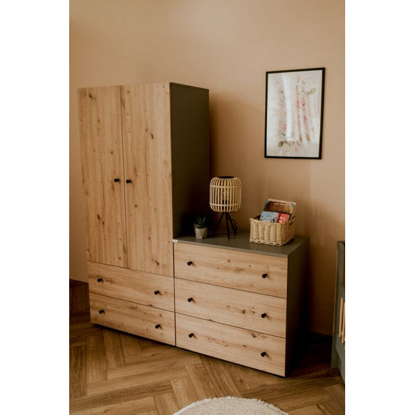 Βρεφική Συρταριέρα Pauline Φυσικό Ξύλο/ Γκρι