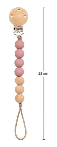 Κλιπ Πιπίλας Woody Dark pink